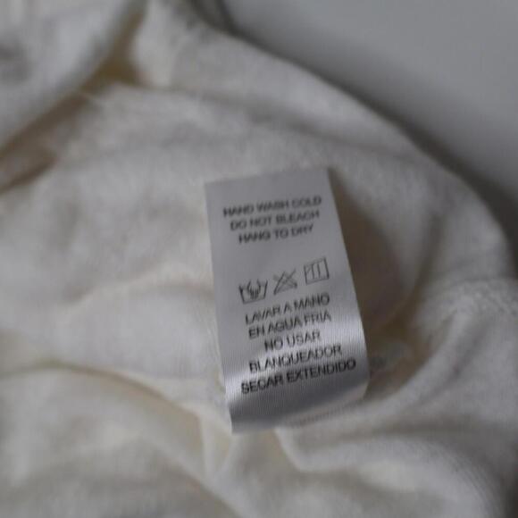 Doe & Rae Long White Duster Cardigan Lightweight Buttons Linen Modal Beachy Sz L - Picture 7 of 9